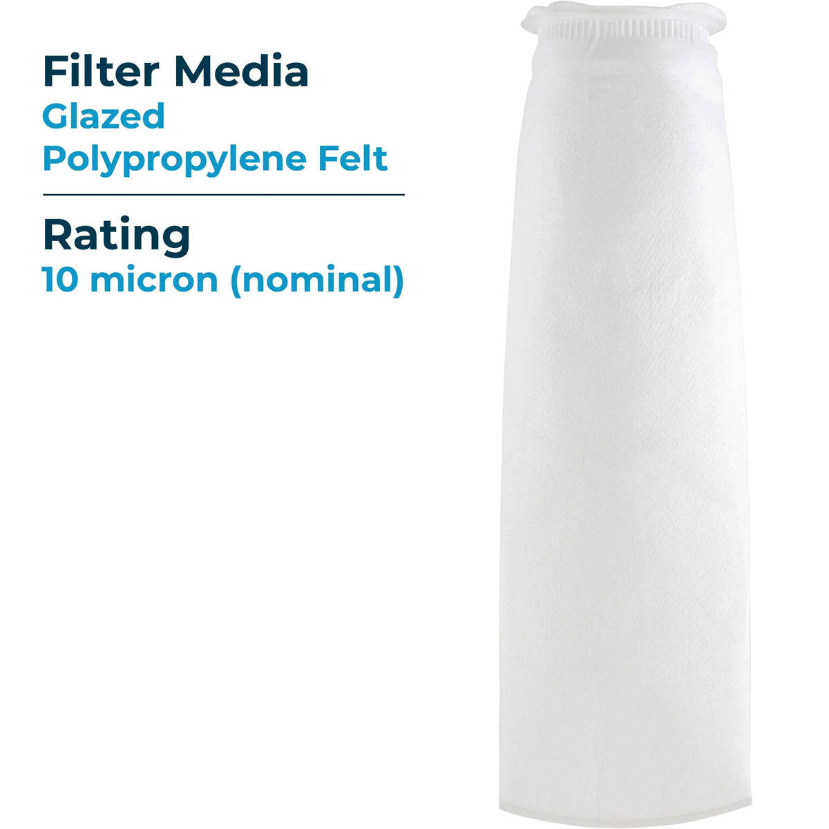 SpiroPure --420-10 10 Micron #4 (20”) Glazed Polypropylene Felt Liquid Bag Filter -420-10 155388-03 (Case of 40)