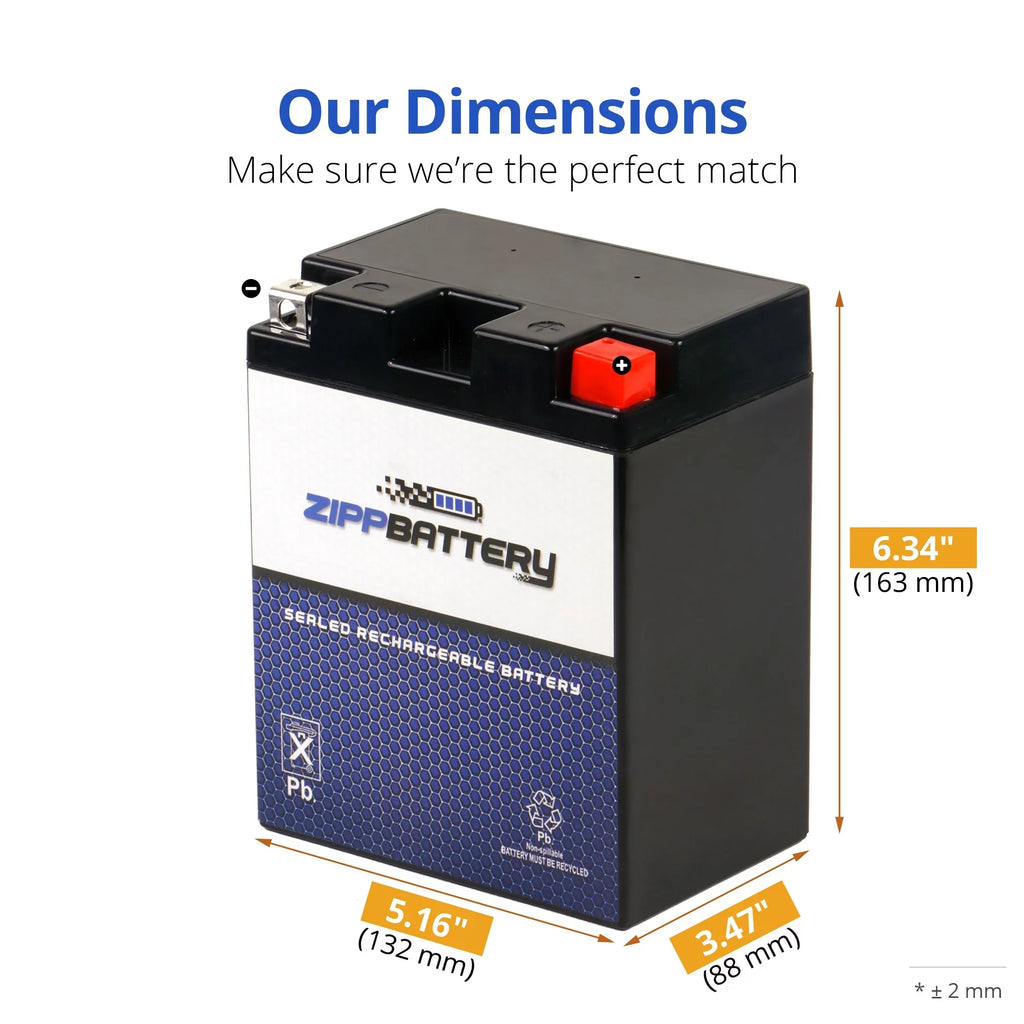 Zipp Battery - (14AHL- 12 Volt,12 Ah, 210 ) Motorcycle Battery for Suzuki 750cc Gsx-r750 1989
