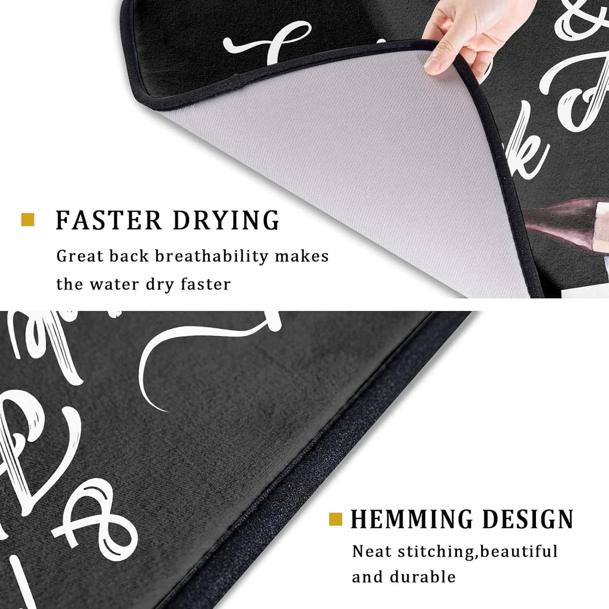 Wellsay Bistro Fat Chef Dish Drying Mat 18x24 Anti Fatigue Wine Plump Italian Red Glass Drainer Mat Black White Chubby Pasta Cook Check Dishes Pad Buffalo Plaid Dish Drainer Rack Mats Kitchen Decor
