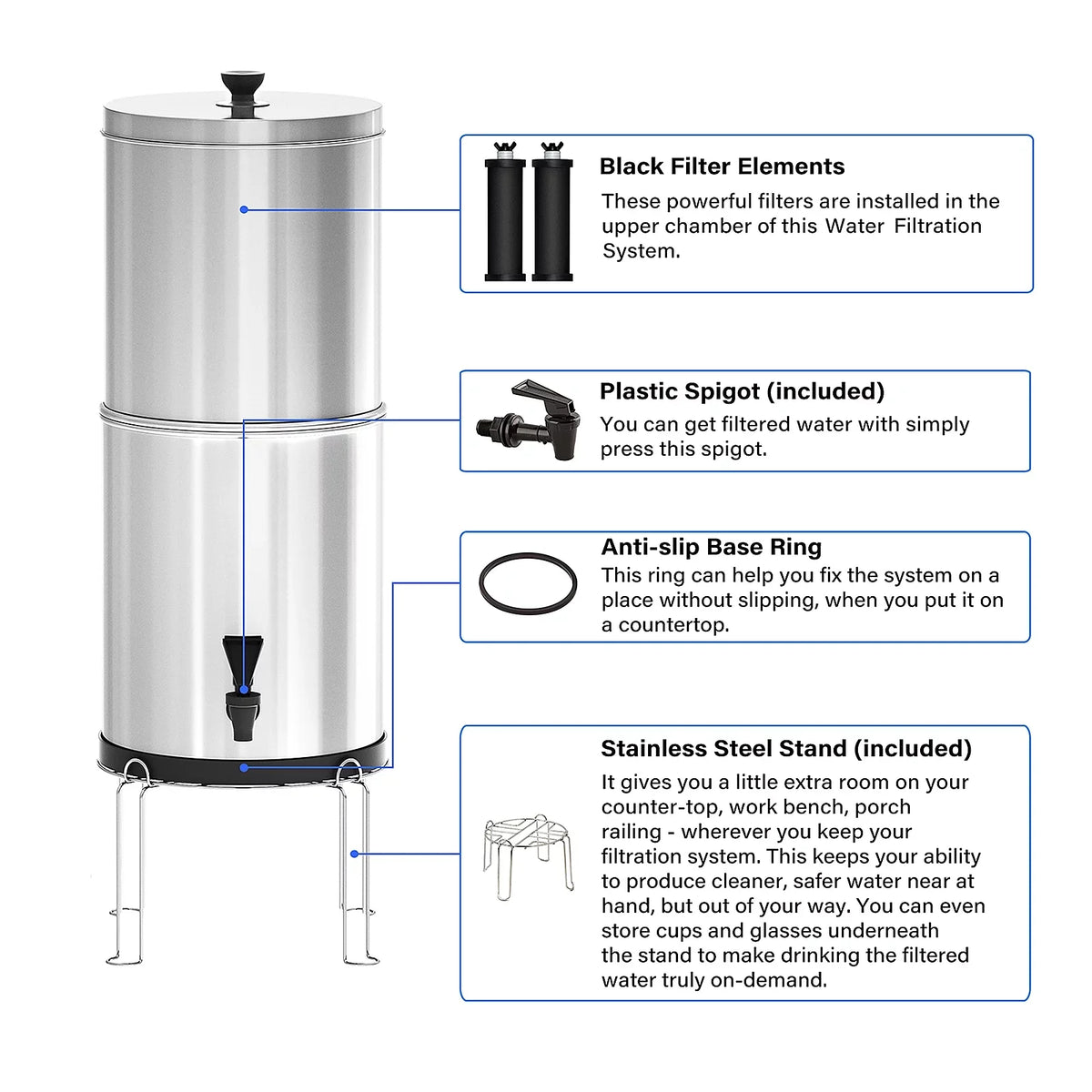 Tomshoo Water Filter System Purify Water for Camping Hiking Emergency Preparedness