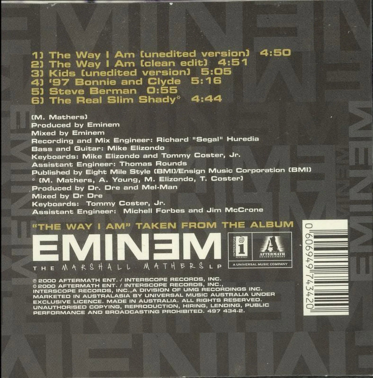 Eminem - The Way  Am -  Maxi Single