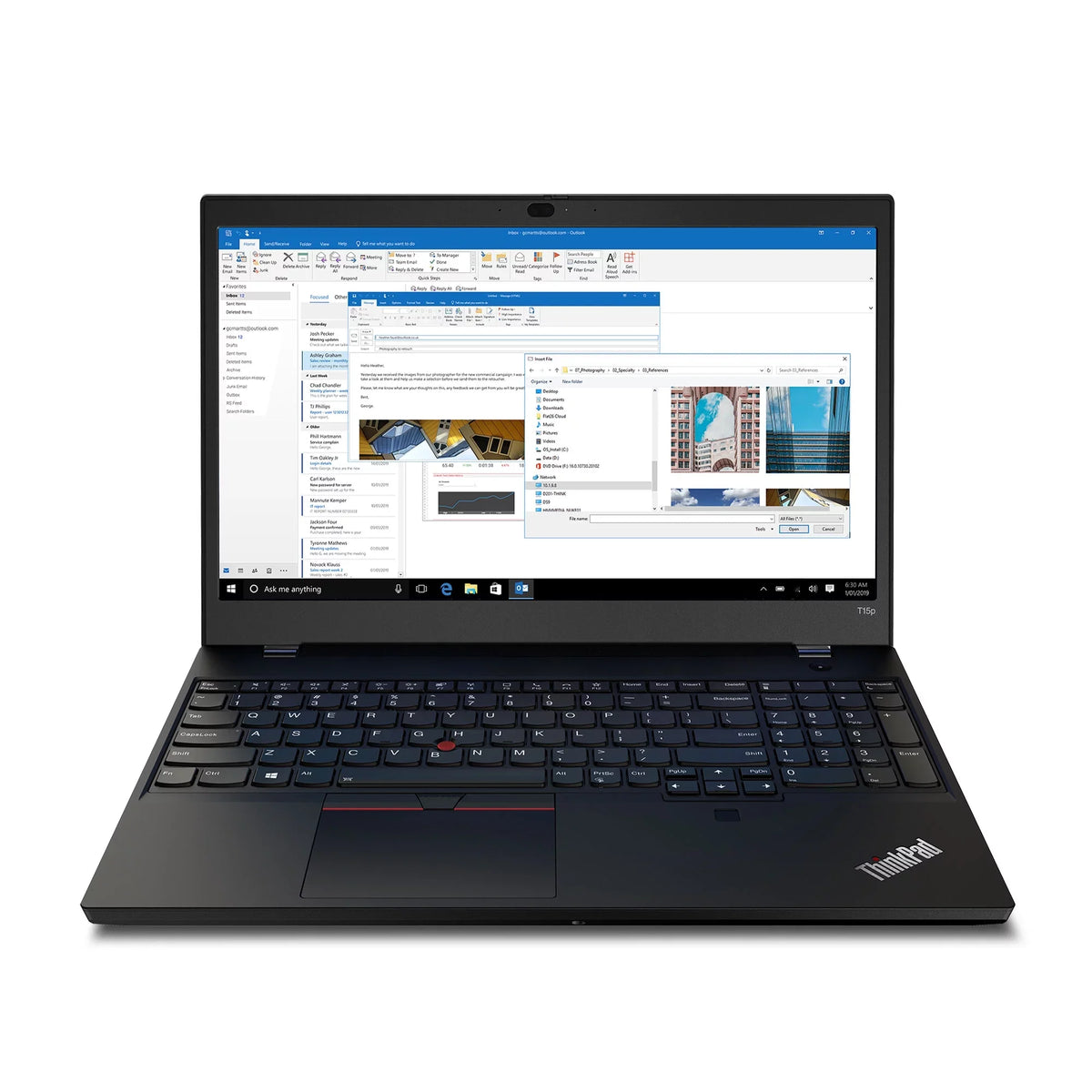 Lenovo ThinkPad T15p Intel Laptop, 15.6"    250 nits, i5-10300H,    Graphics, 8GB, 256GB