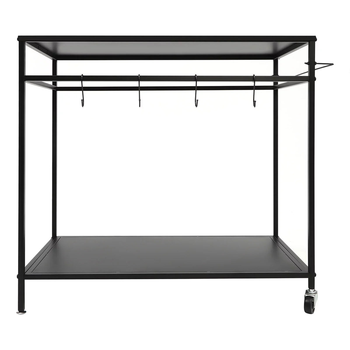 Outdoor Cook Station Table 2-Tier Shelf Food Prep  Grill Serving Cart Movable Rack
