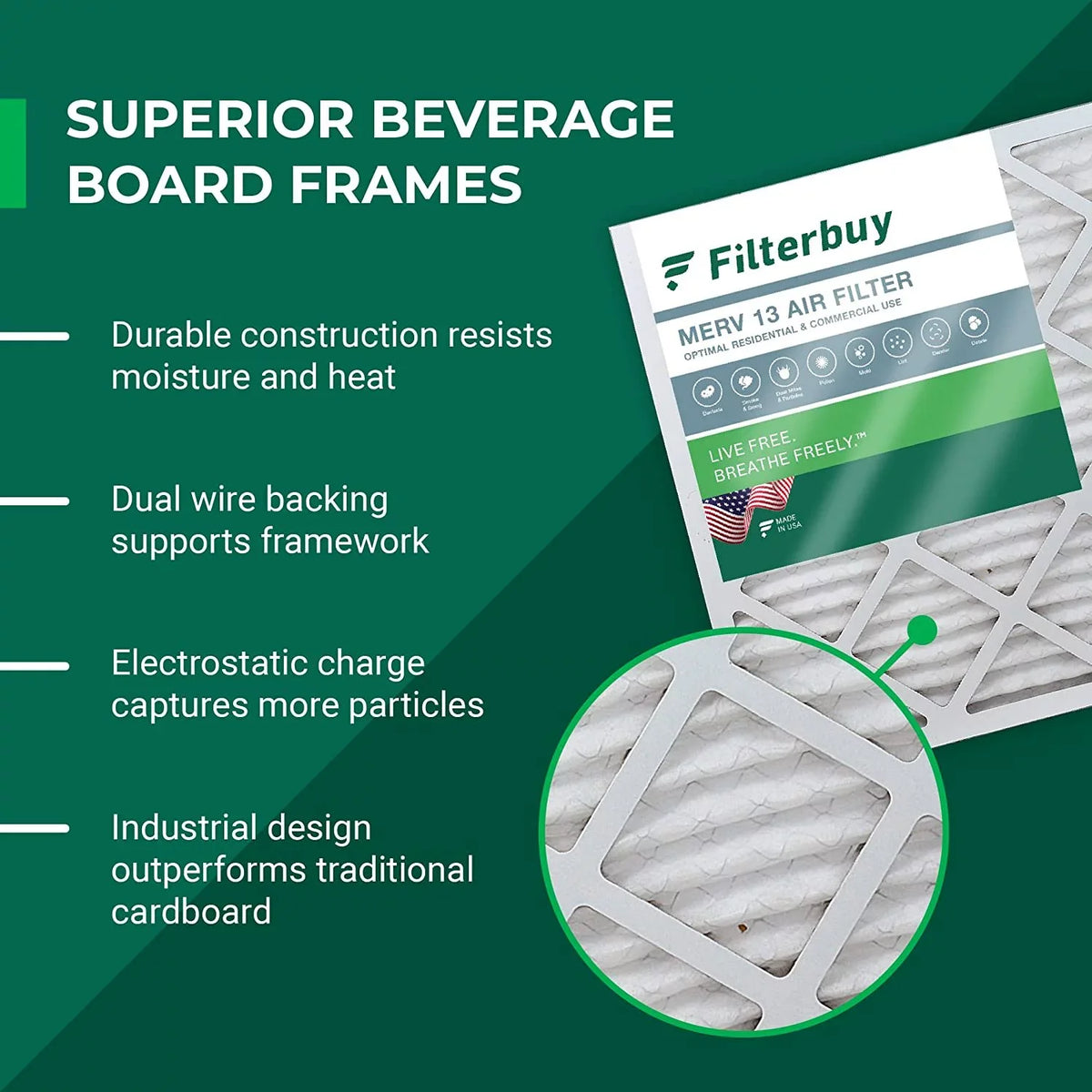 Filterbuy 16x20x4  13 Pleated   Furnace Air Filters (12-Pack)