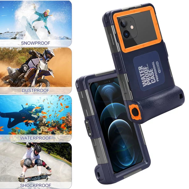 UrbanX Professional [15m/50ft] Swimming Diving Surfing Snorkeling Photo Video Waterproof Protective Case Underwater Housing for Oppo Reno6 And all Phones Up to 6.9 Inch  with Lanyard
