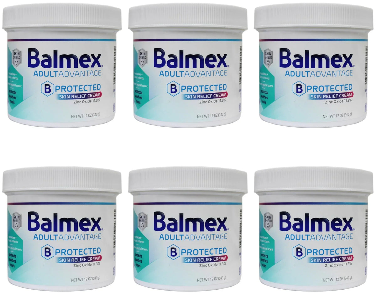 Balmex Adult Advantage -Protected Skin Relief Cream, with Skin Shield Technology to Protect - Soothe and Heal Sensitive Skin, 12oz