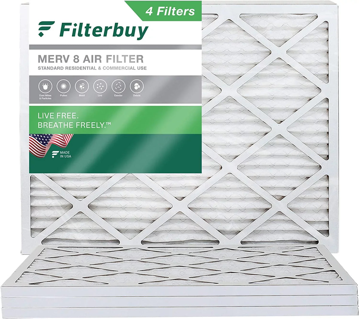 Filterbuy 21.5x23x1  8 Pleated   Furnace Air Filters (4-Pack)