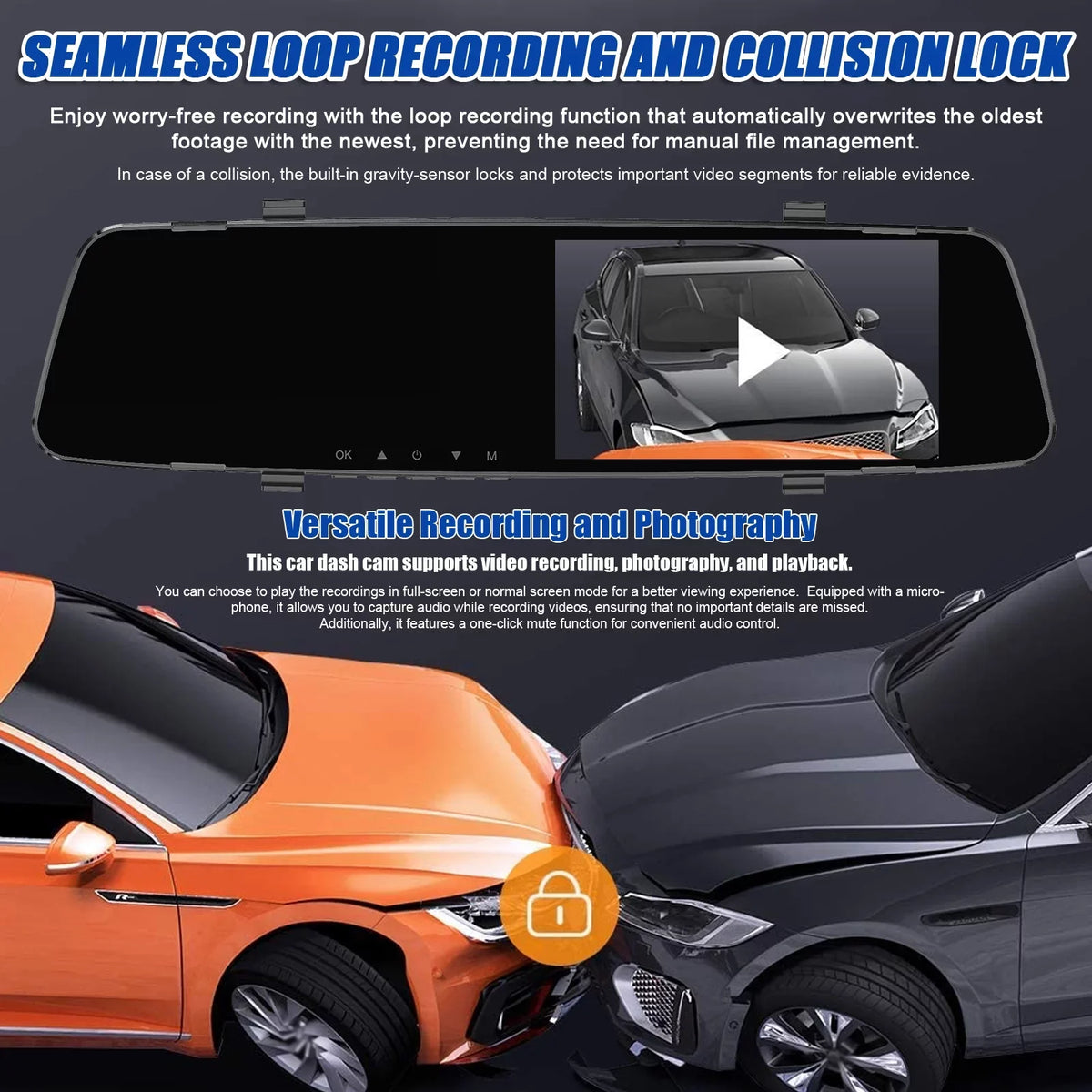 Dazzduo Dash Camera,Camera 4.3 Inch 1080P  Dash 4 Reverse Radars Rear Dual Camera Radars Rear Dual Reverse Radars Rear 4.3 Inch Screen Inch Screen Support Dash Camera Reco Dash Cam Rear