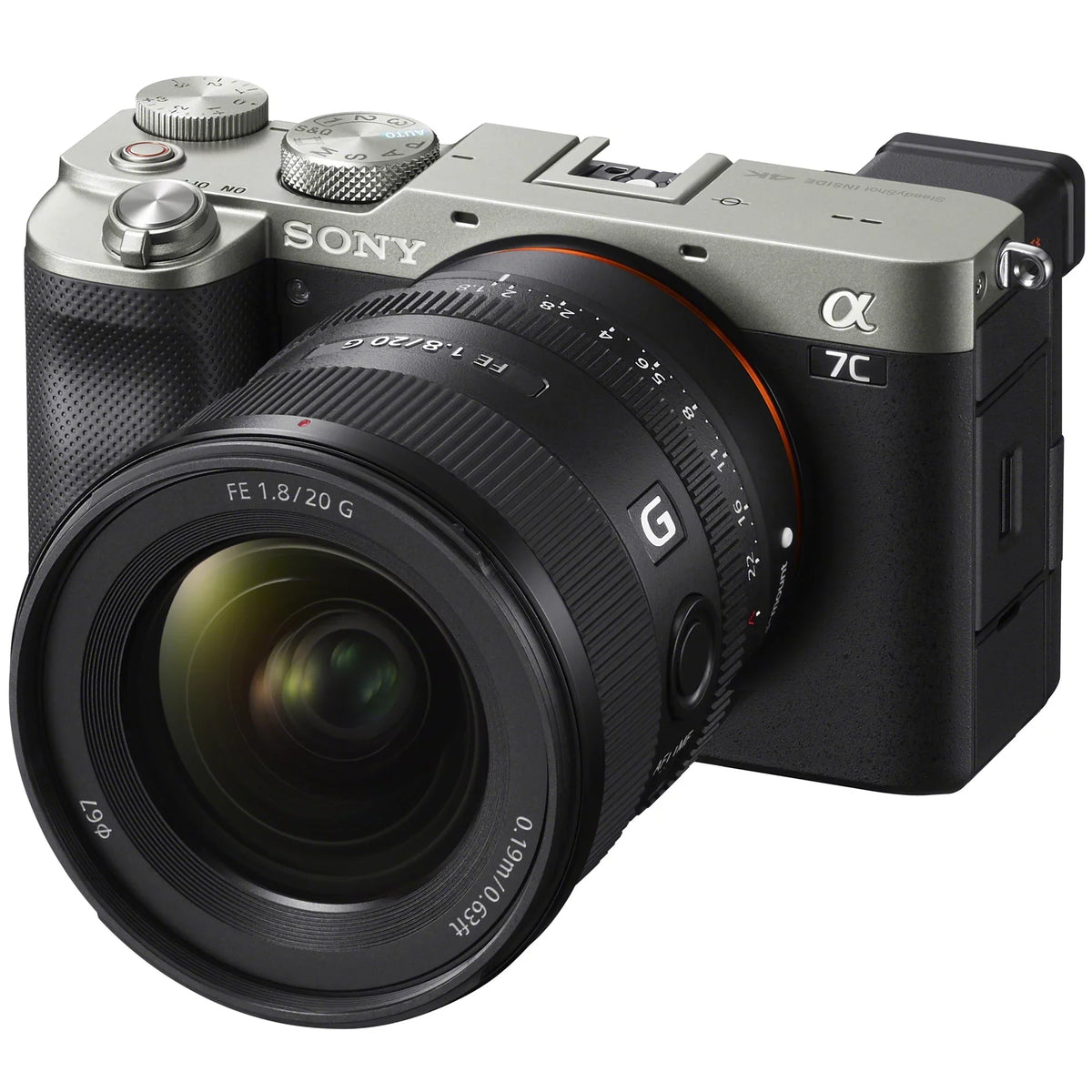 Sony a7C Mirrorless Full Frame Camera Body with Sony  20mm .8  Lens  Silver / Bundle with Deco Gear Photography Backpack Case , Software and Accessories