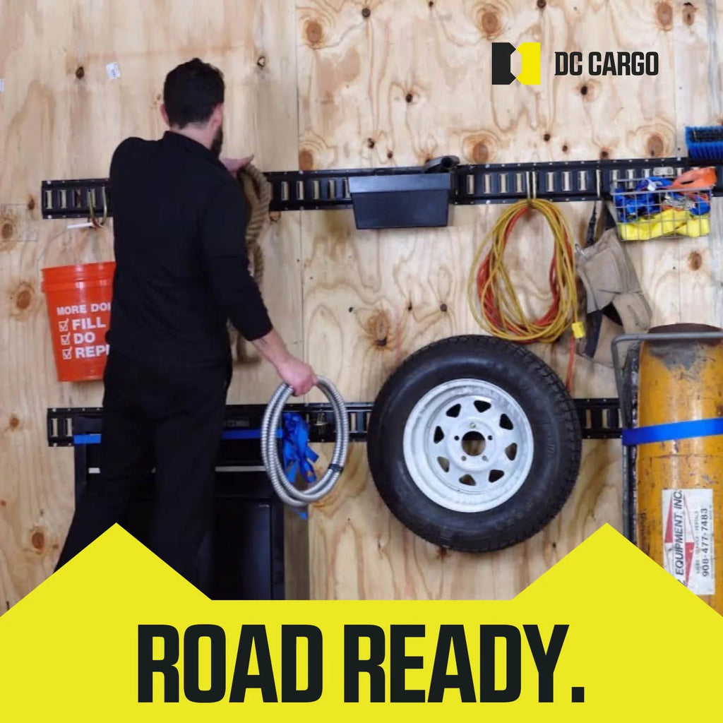 Cargo Mall  Track Shelving Kit - 12 Pieces: 5 ft Galvanized  Track Rails &  Track Wood Beam Sockets