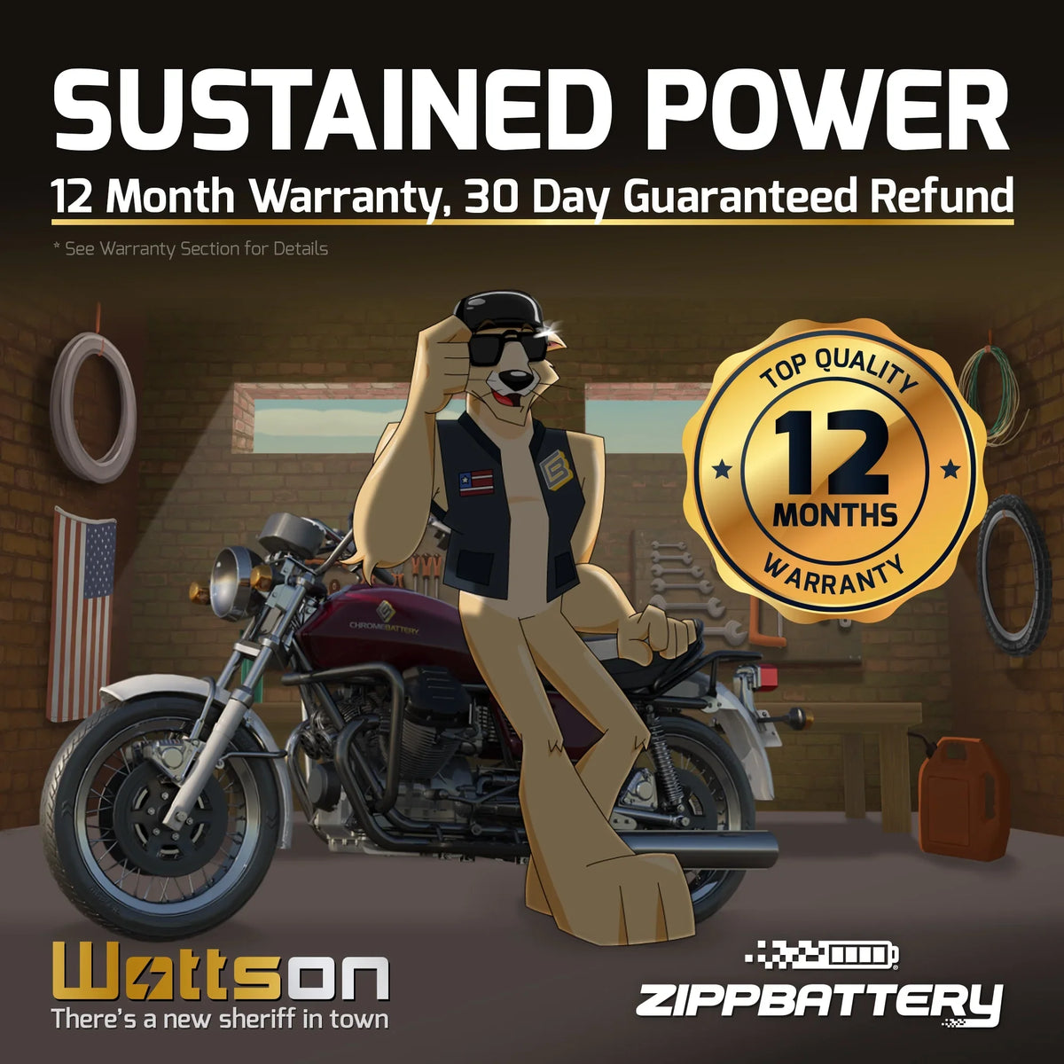 Zipp Battery - (7L- 12 Volt,6 Ah, 75 ) Motorcycle Battery for Honda 250cc Cb250 Nighthawk 1993