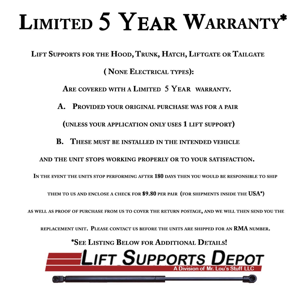 Qty 2 Made by Strong Arm 6408 Fits Mustang 2005 to 2014 Trunk Lift Supports with Spoiler