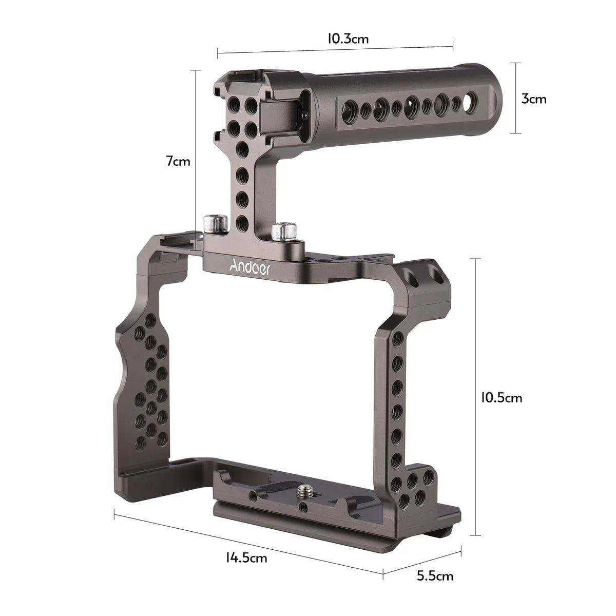Andoer Aluminum Alloy Camera Cage Kit with Video Rig Handle Grip Replacement for Sony  /  /