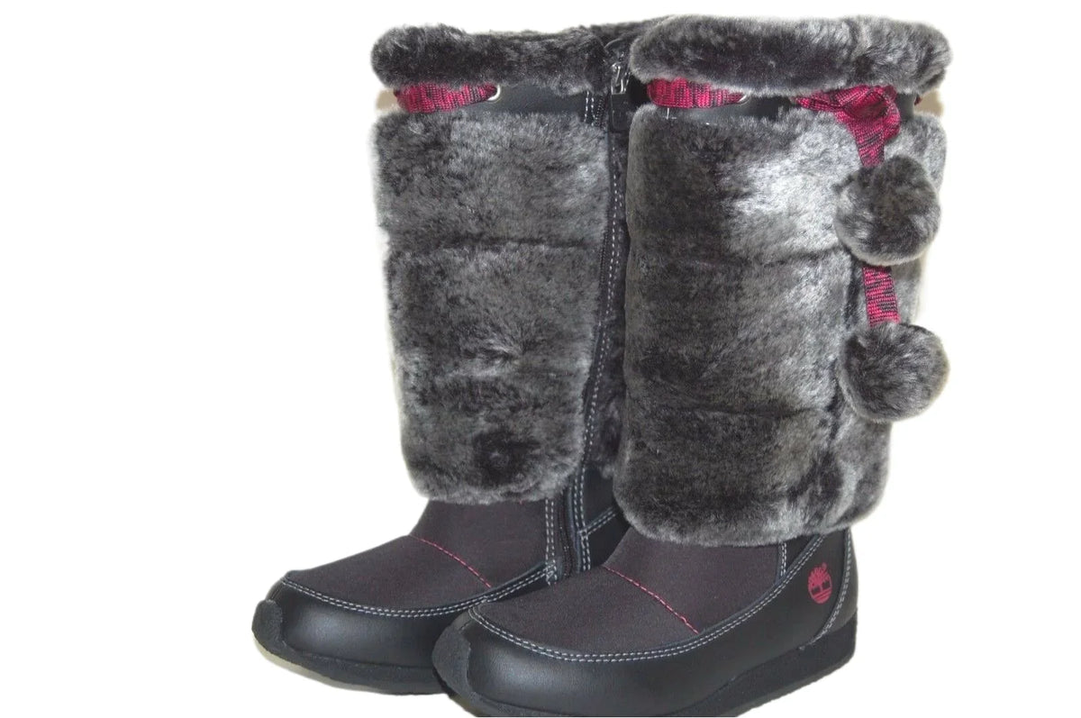 Timberland Preschool Youth Winterberry Tall Fur Medium Boot Black 59794 size 13.5