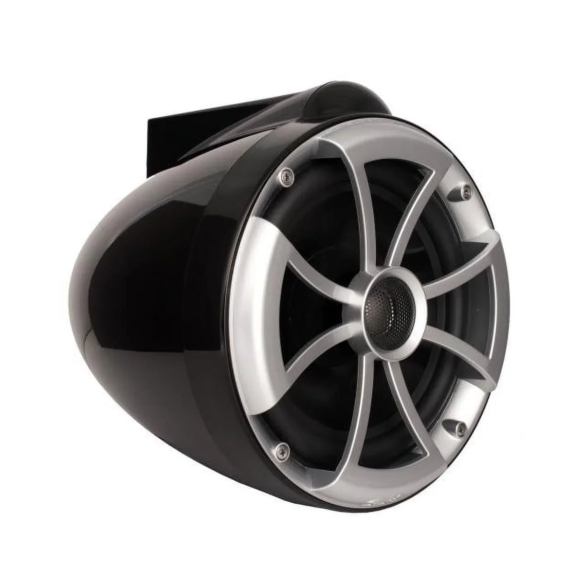 Wet Sounds - 8" Black Tower Speakers with Stainless Steel  Fixed Clamps &  600 Watt Amplifier