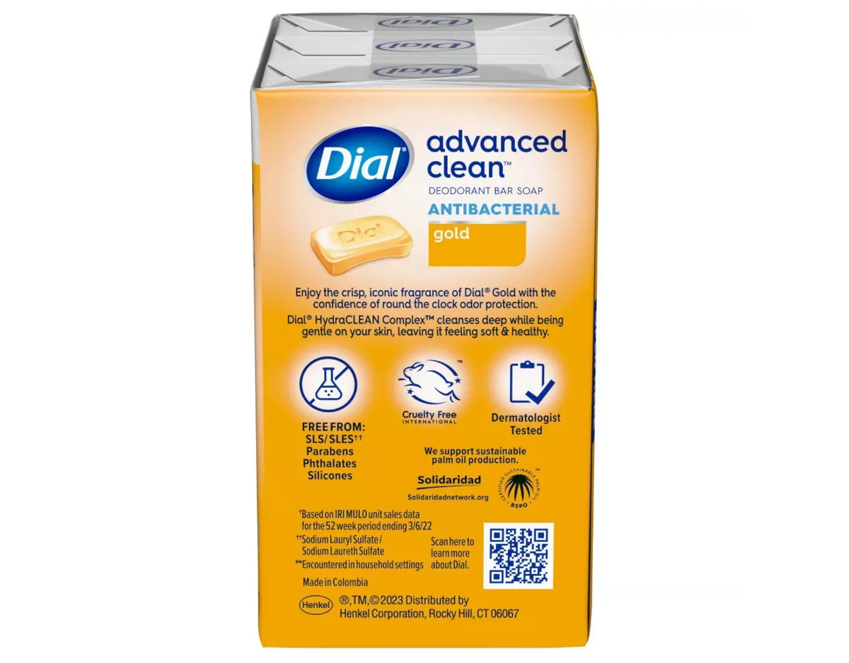 5 Pack Dial Antibacterial Deodorant Soap Gold 4oz 3 Count Each