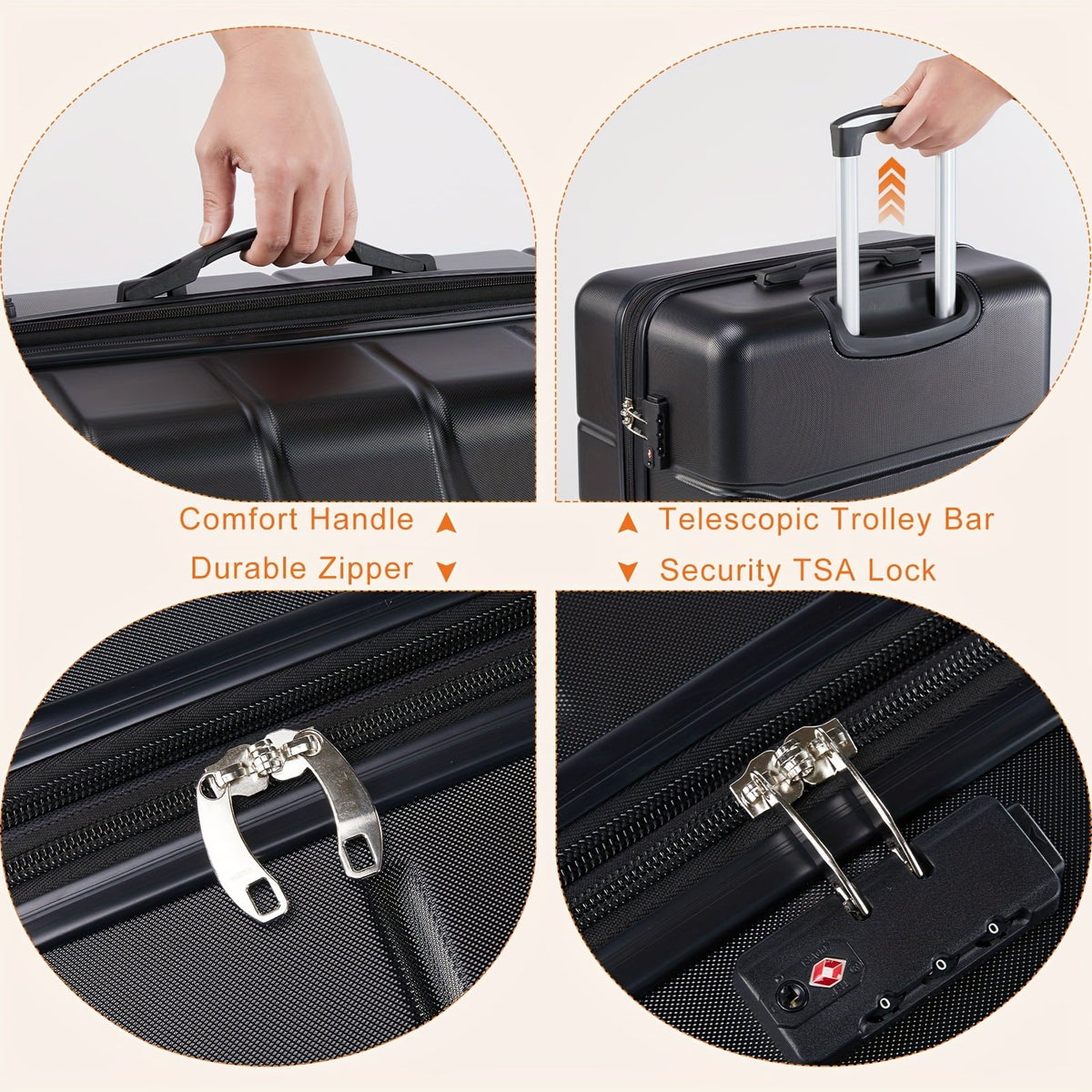 Lightweight Carry-On Trolley Suitcase –  Lock, Durable Double Spinner Wheels – Secure & Convenient Travel Case for Jetsetters