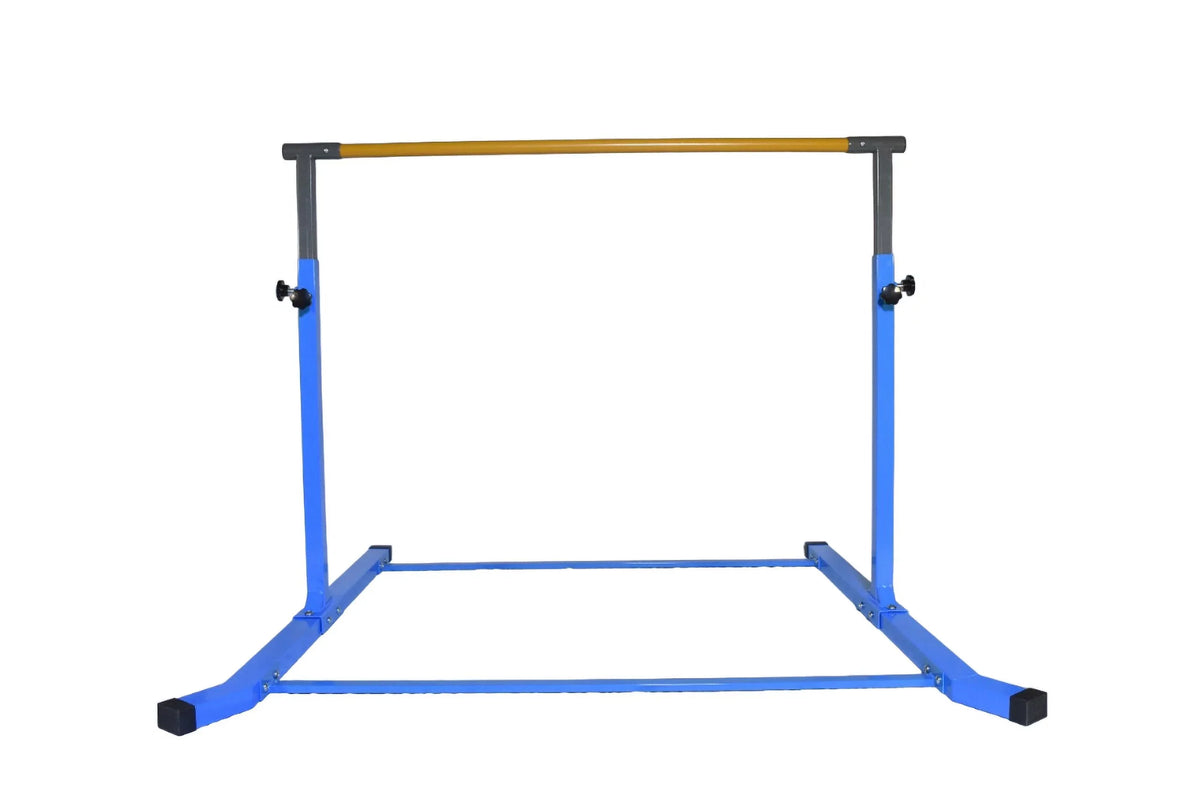 5 Star- Gymnastics Training Kip Bar for Kids, Expandable Between 3  to 5 , Adjustable Height Horizontal Bar Gymnastic Training Fitness Equipment for Home Practice Tumbling (Blue)