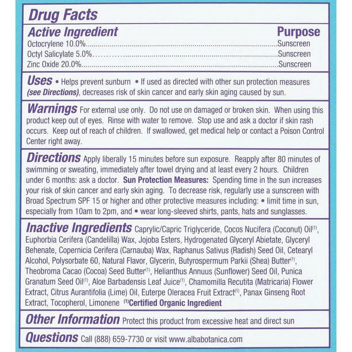 Alba Botanica Fast Fix Sun Stick  0.5 oz Pack of 4