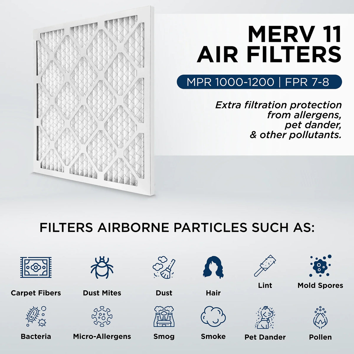 18x24x1  11,  1000 Pleated  Furnace 1" Air Filters by Pamlico. Case of 12. Actual Size: 17-1/2 x 23-1/2 x 3/4