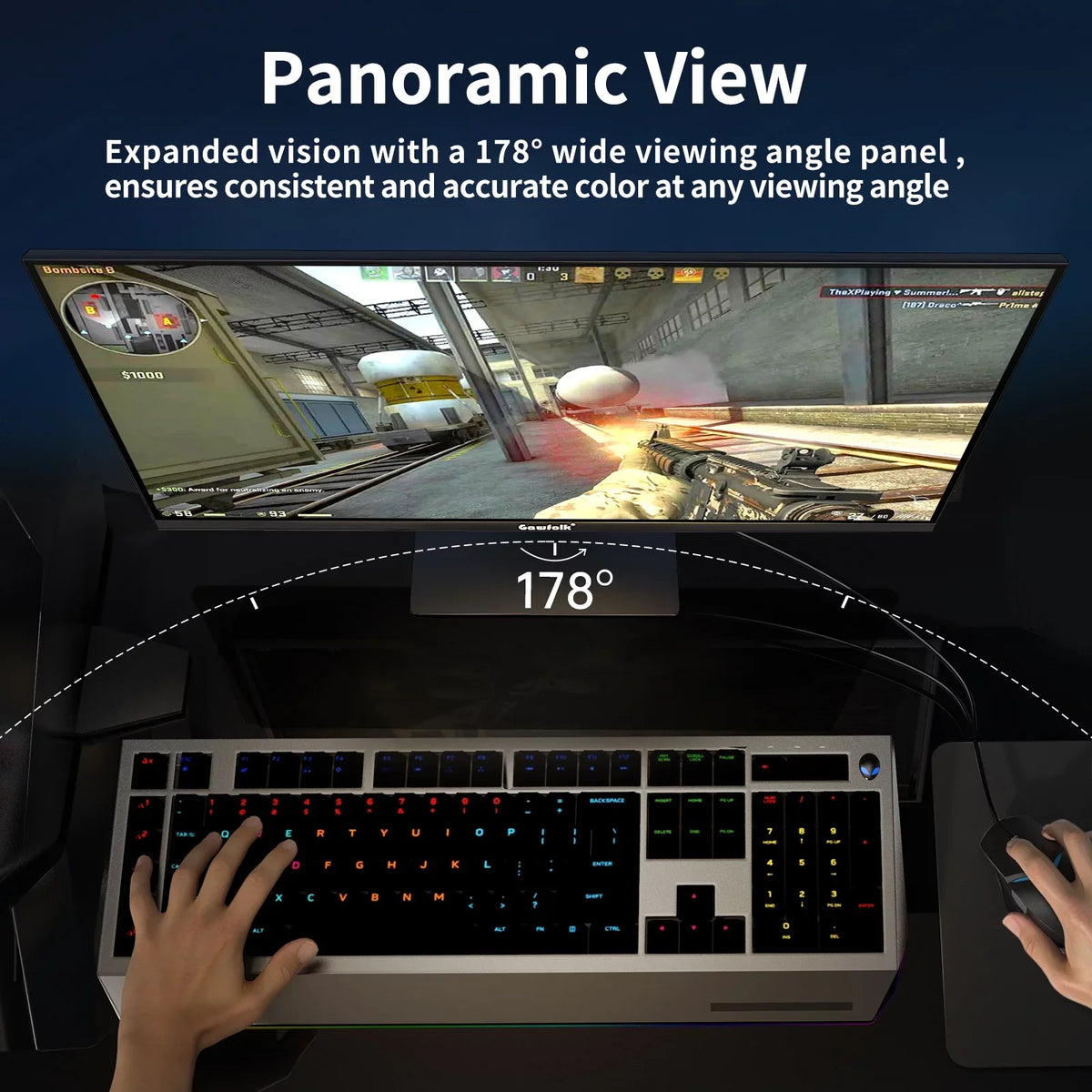 Gawfolk 27"  Gaming Monitor 165Hz, Full  1080P Bezel-less Display Supports  and  (Black)