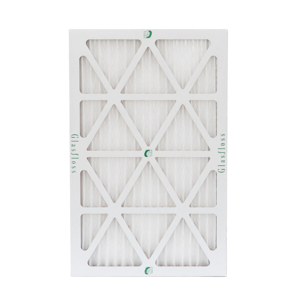 12 Pack of 10x20x1  10 Pleated Air Filters by Glasfloss. Actual Size: 9-1/2 x 19-1/2 x 7/8