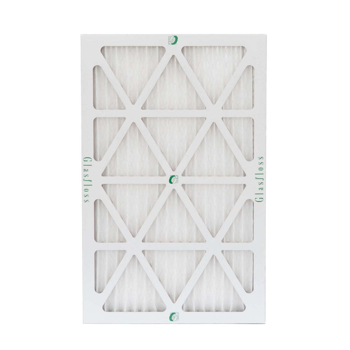 12 Pack of 10x20x1  10 Pleated Air Filters by Glasfloss. Actual Size: 9-1/2 x 19-1/2 x 7/8