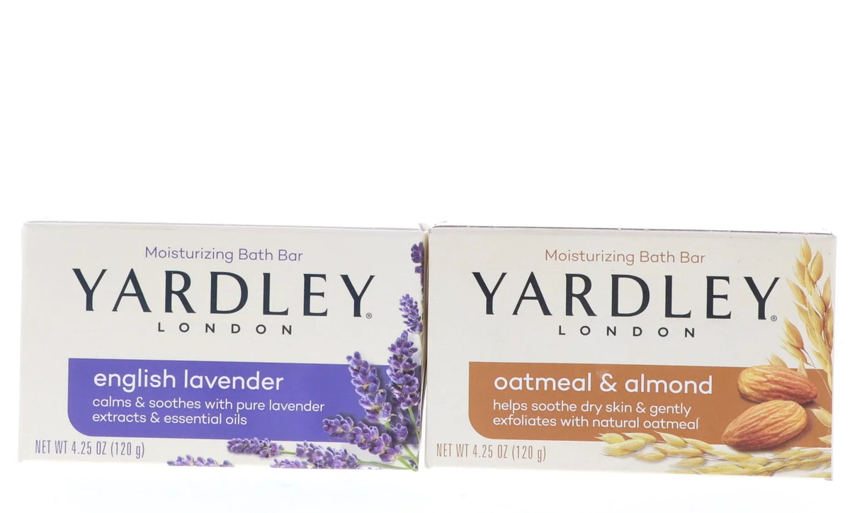Yardley English Lavender Bath Bar, 4.25 oz 6 , Yardley Oatmeal & Almond Bath Bar, 4.25 oz 6