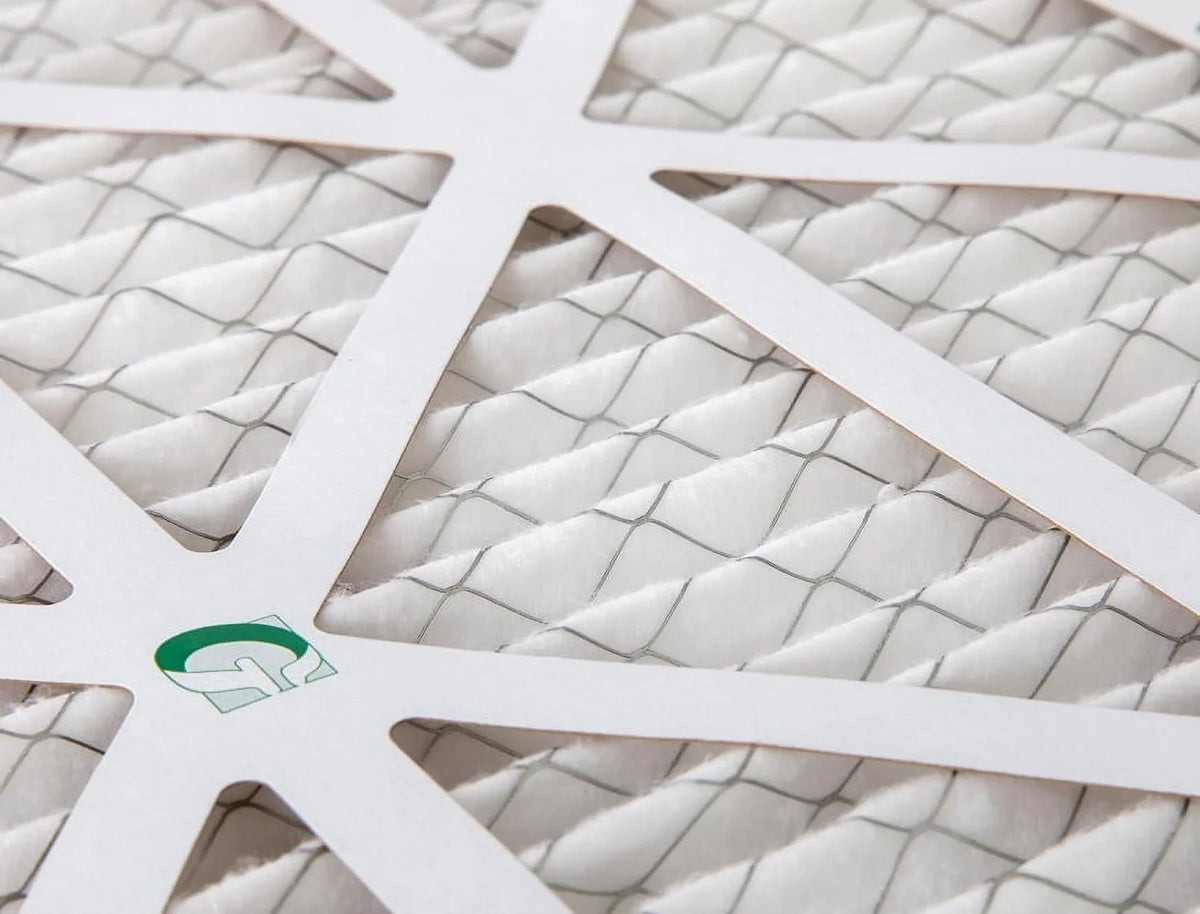 12 Pack of 10x20x1  10 Pleated Air Filters by Glasfloss. Actual Size: 9-1/2 x 19-1/2 x 7/8