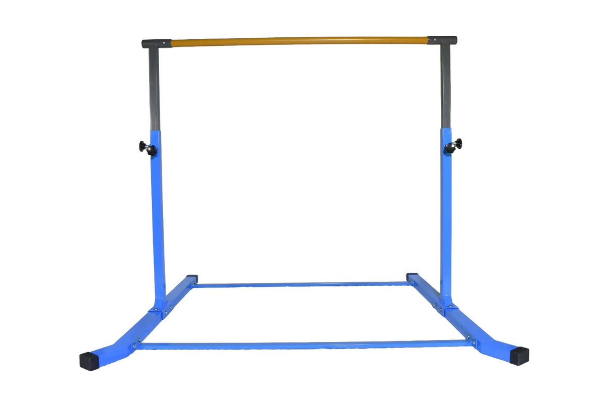5 Star- Gymnastics Training Kip Bar for Kids, Expandable Between 3  to 5 , Adjustable Height Horizontal Bar Gymnastic Training Fitness Equipment for Home Practice Tumbling (Blue)