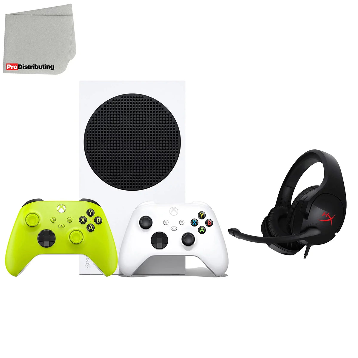 Microsoft Xbox Series  512GB All-Digital Video Game Console with Extra Wireless Controller - Electric Volt - HyperX Cloud Stinger Gaming Headset and Microfiber Cleaning Cloth