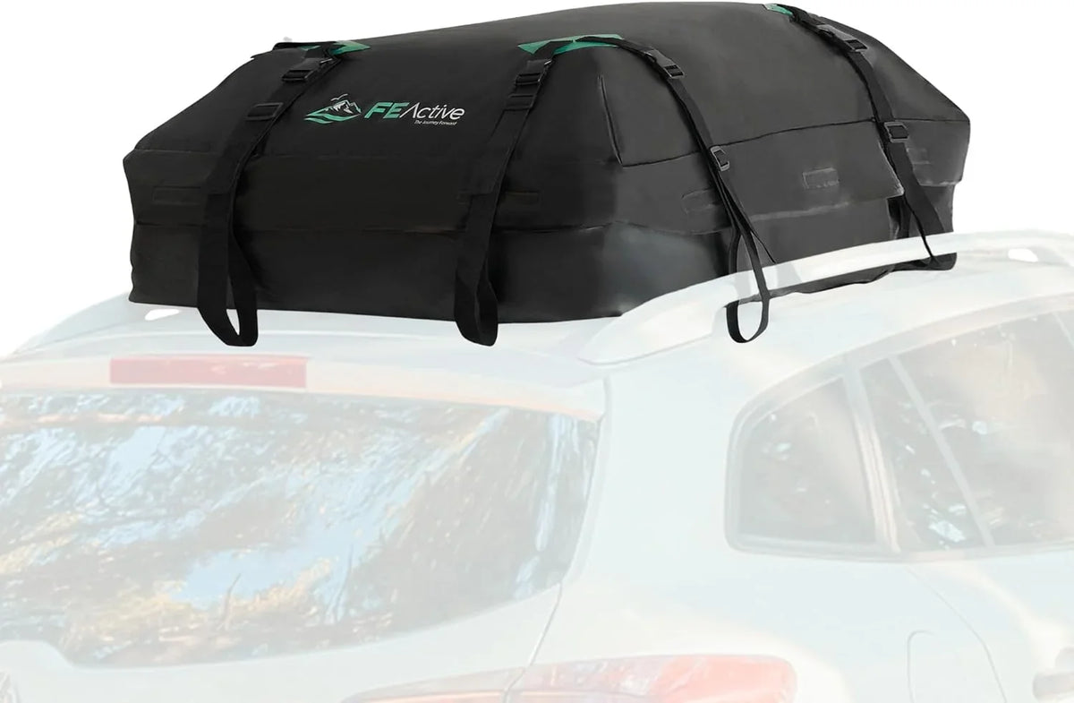 Cargo Rooftop Carrier - 100% Waterproof 15 Cubic ft. Roof Dry Bag Heavy Duty Car &  Roof Top Luggage Storage Cargo Carrier  Straps, Road Trips, Camping, Travel | Designed in California