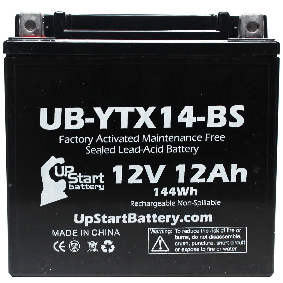 4-Pack UpStart Battery Replacement for 2012  ,  800  Factory Activated, Maintenance Free, Motorcycle Battery - 12V, 12AH, --