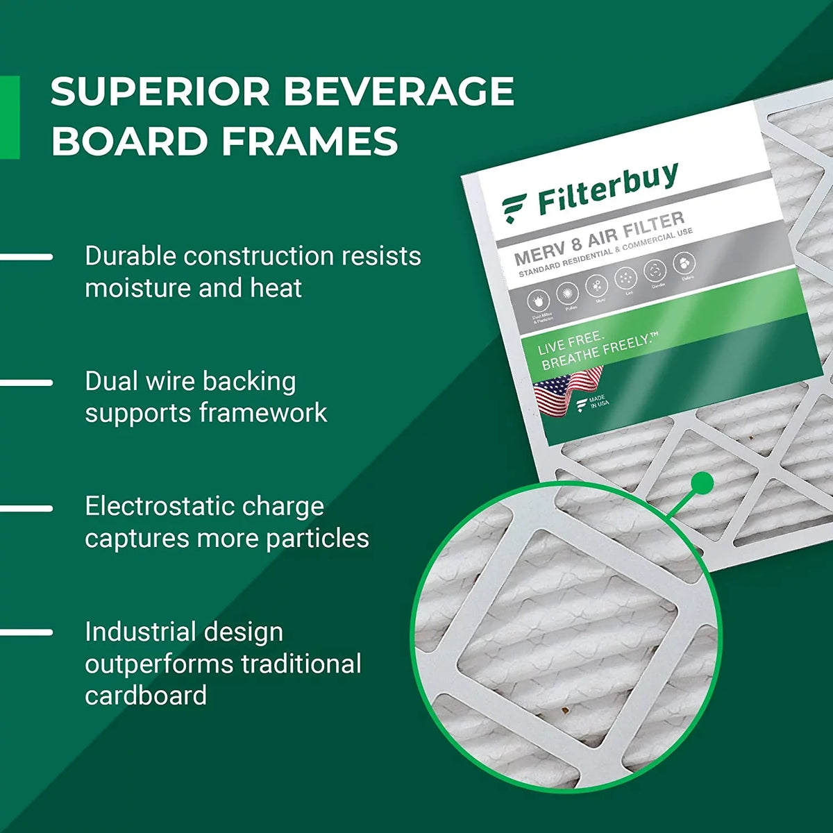 Filterbuy 18x18x1  8 Pleated   Furnace Air Filters (12-Pack)