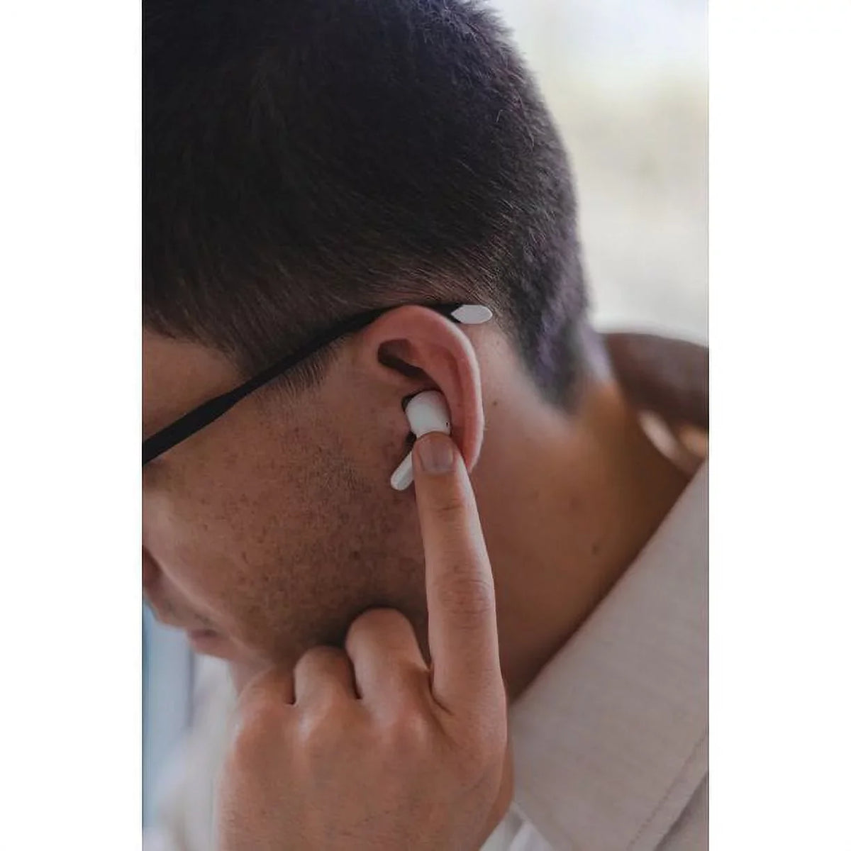 Restored  -. Tone Free - Bluetooth Wireless Stereo Earbuds /UVnano, White (Refurbished)