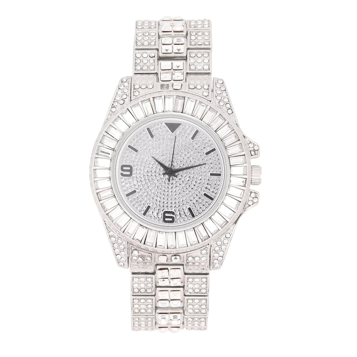 King and Queen Bling'ed Out His and Hers Hip Hop Matching Watch Set - Perfect for Today's Power Couple on Point -  His/Hers (ST10372Slv Silver)