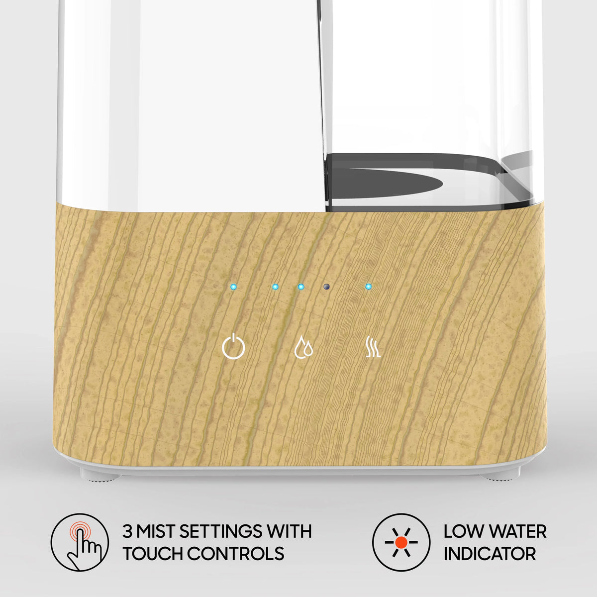 Sharper Image  Ultrasonic Humidifier, Whisper-Quiet, Warm or Cool Mist, 3 Settings, Filter Free