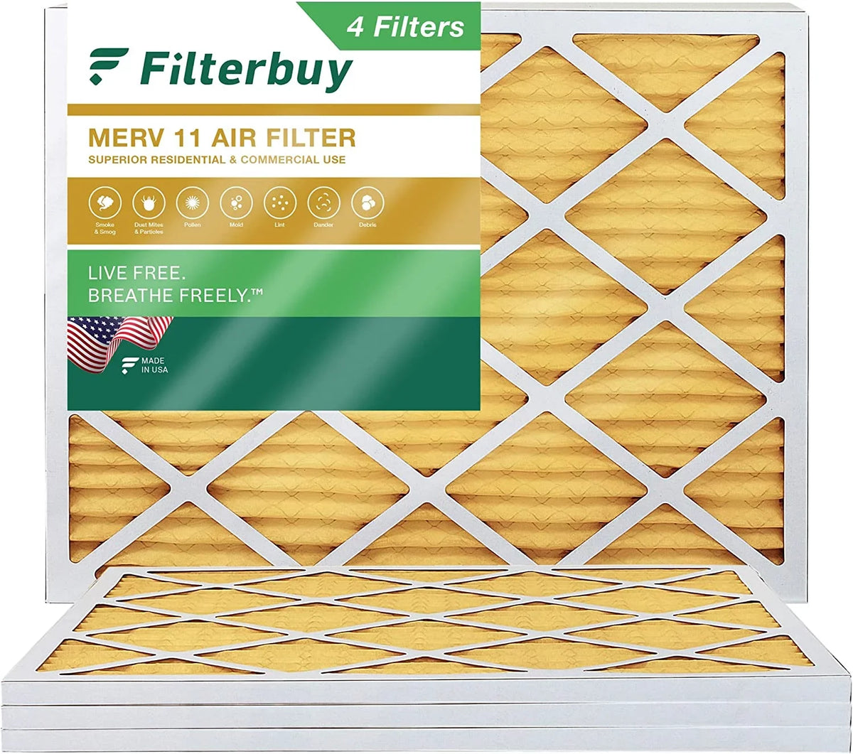 Filterbuy 13x20x1  11 Pleated   Furnace Air Filters (4-Pack)