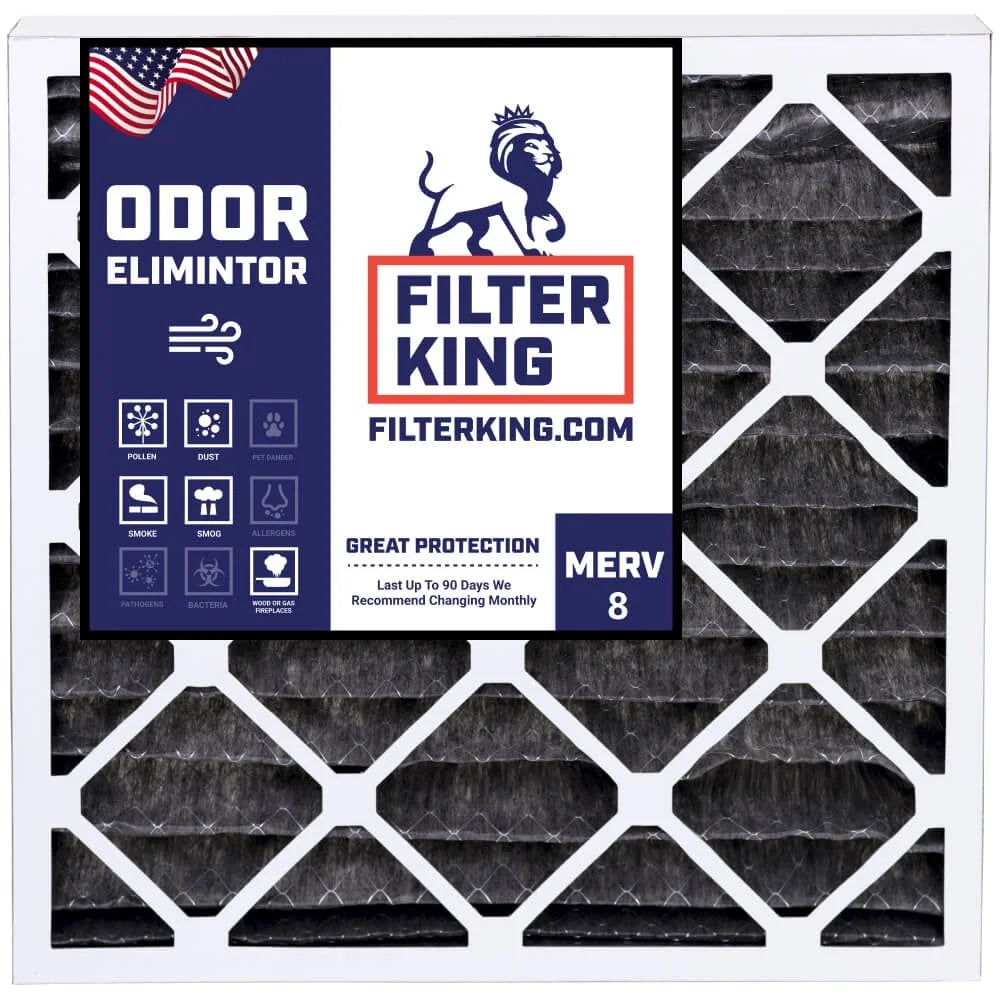 Filter King 18x30x1 Air Filter | 4- | Carbon  8  Pleated / Furnace Filters |    | Actual Size: 17.5 x 29.5 x .75"