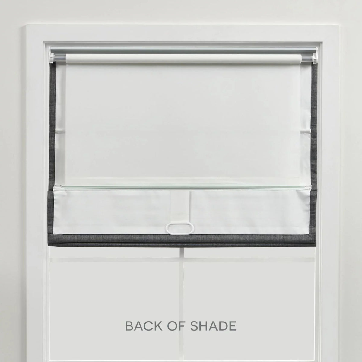 Exclusive Home Esme Total Blackout Roman Shade, 23"x64", Dark Grey